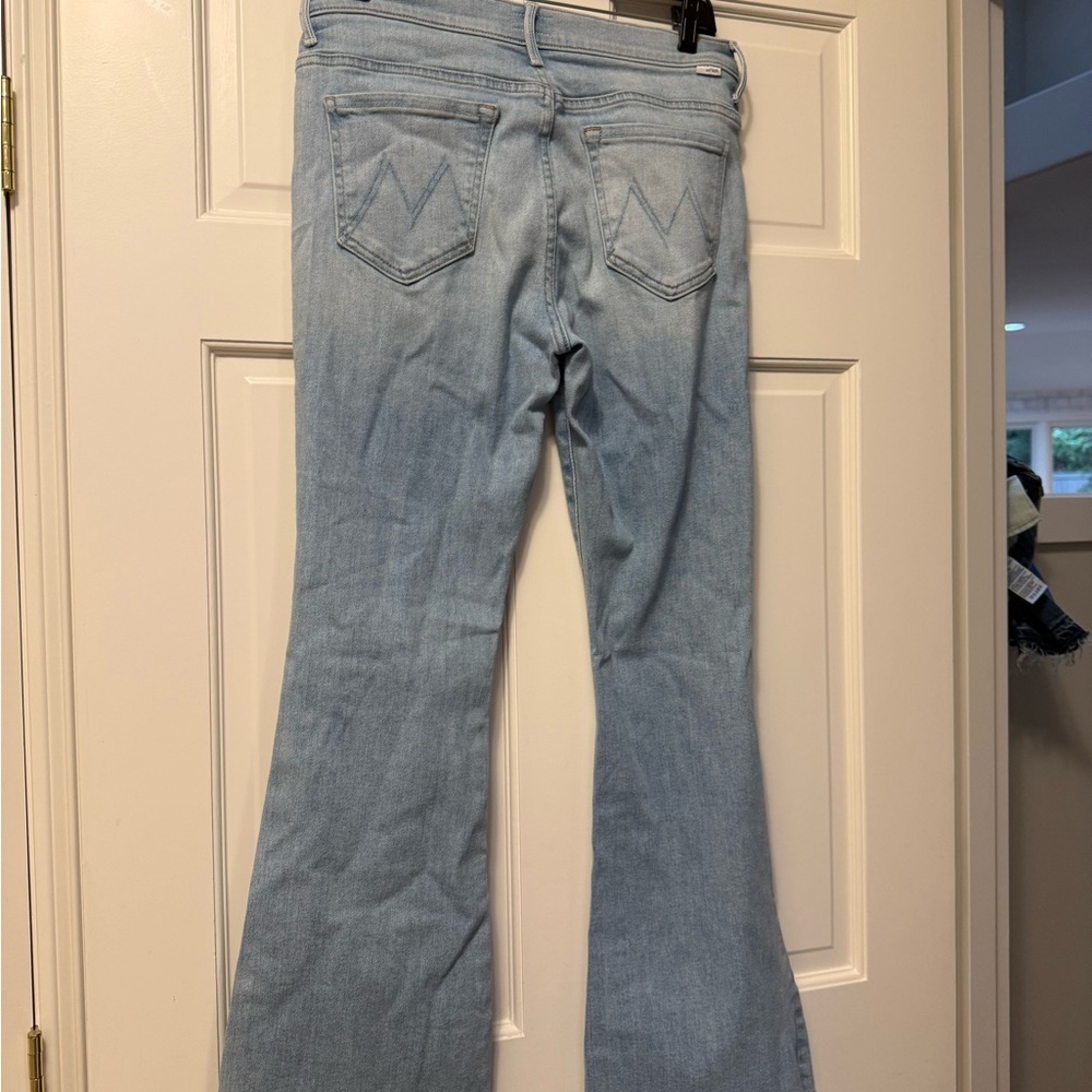 MOTHER the weekender fray in Light Blue Flare Jeans - Picture 4 of 7